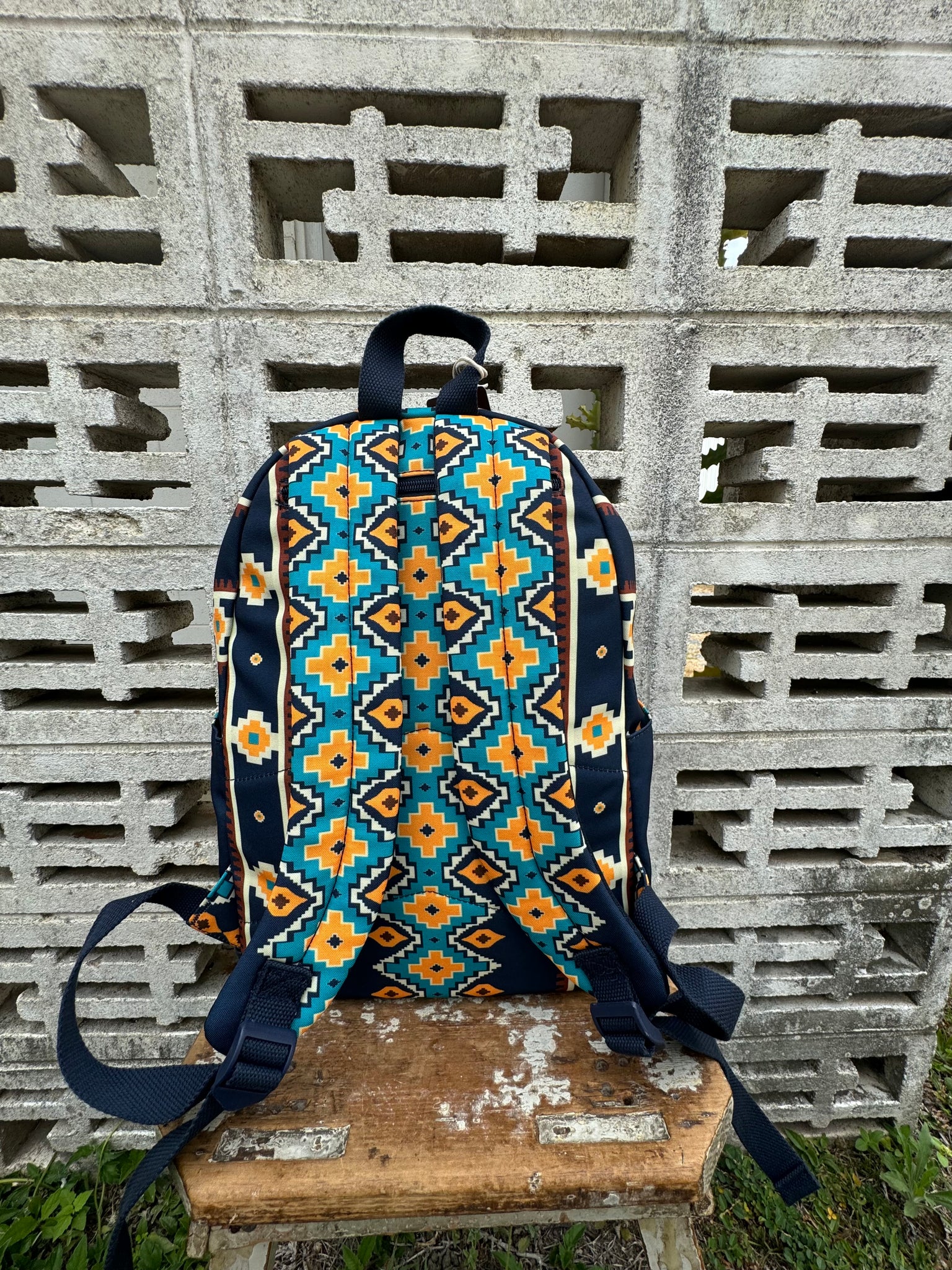 X4S2974BAG Southwestern Canvas Backpack Navy