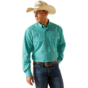 10051459 Ariat Mens Jaylin L/S Shirt Turquoise