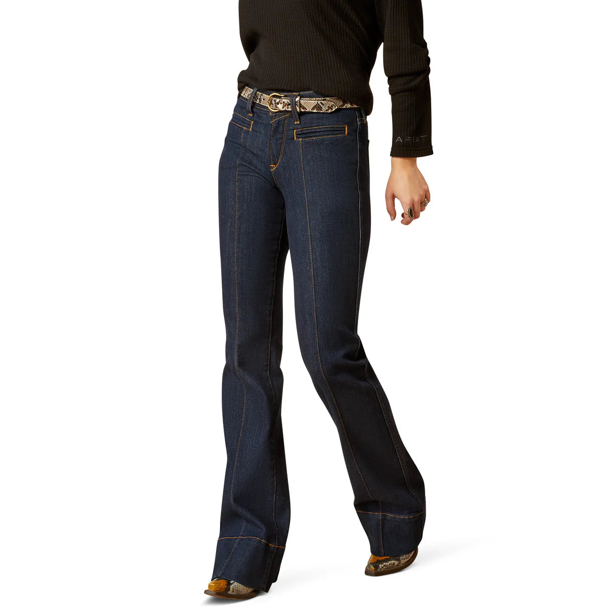 10051613 Ariat Ladies Perfect Rise 34" Slim Trouser Lennon Rinse