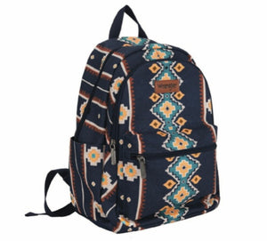 X4S2974BAG Southwestern Canvas Backpack Navy