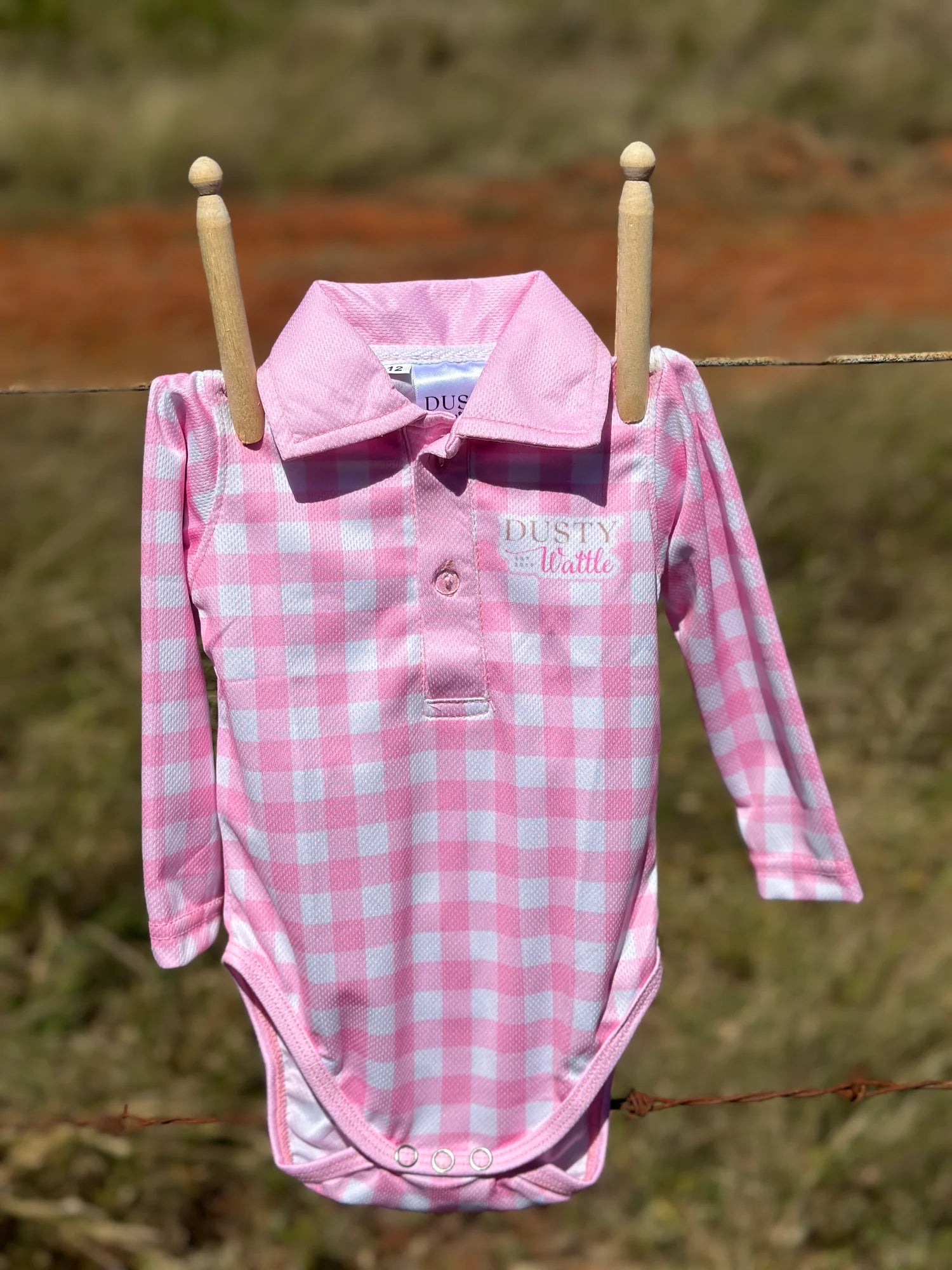 Dusty Wattle Fishing Shirt Rompers Elsie