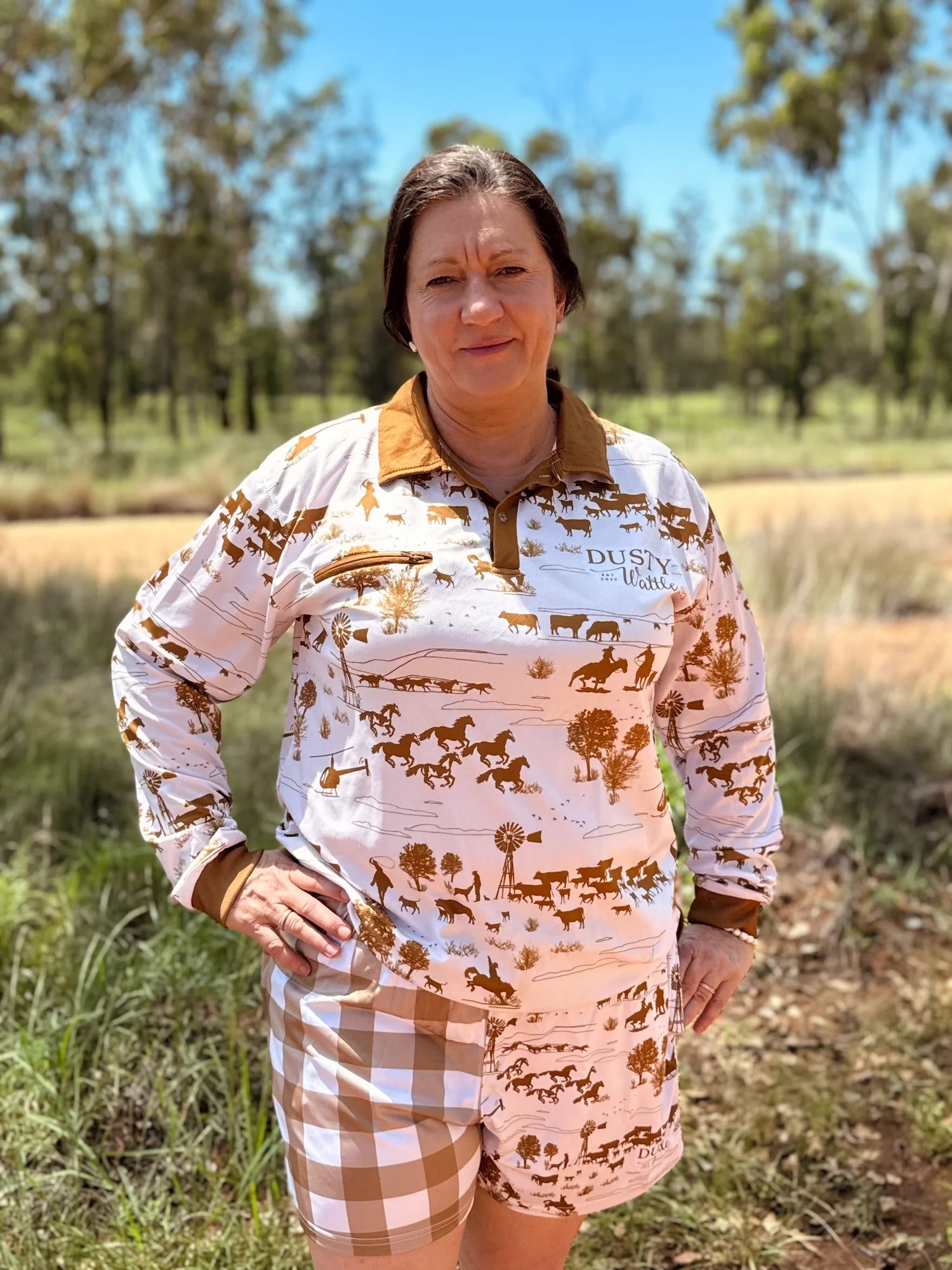 Dusty Wattle Ladies Footy Shorts Spinifex